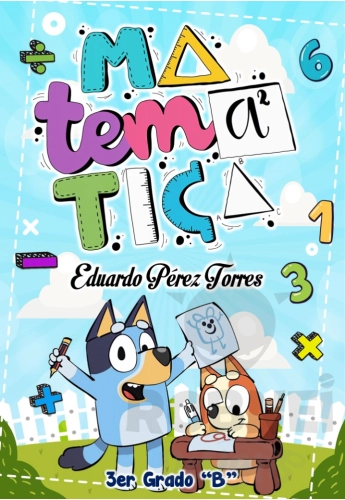 Bluey Caratula Letras Matematica